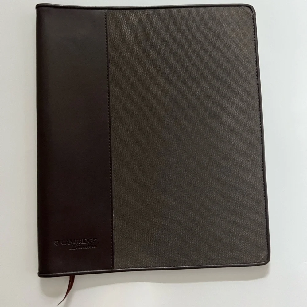 Cambridge Brown Leather Canvas Portfolio Brown